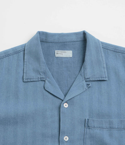 Universal Works Road Shirt - Washed Indigo / Herringbone