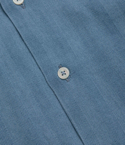 Universal Works Road Shirt - Washed Indigo / Herringbone
