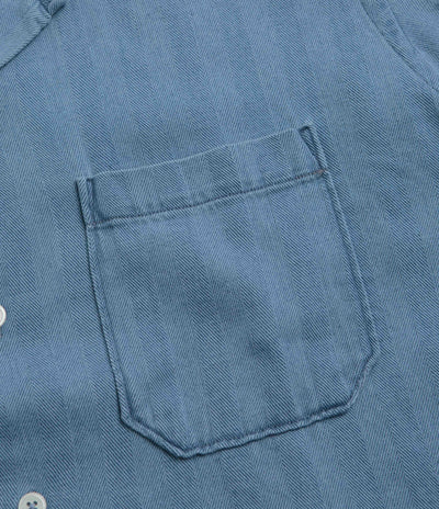 Universal Works Road Shirt - Washed Indigo / Herringbone