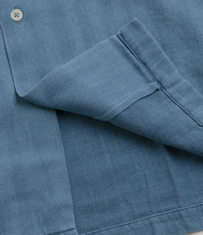 Universal Works Road Shirt - Washed Indigo / Herringbone