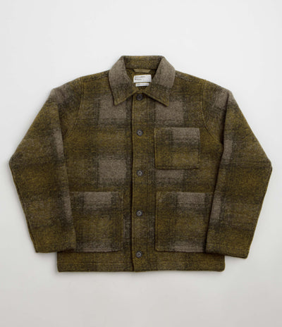 Universal Works Techno Tag Jacket in Olive Check