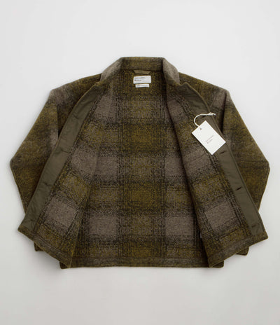 Universal Works Techno Tag Jacket in Olive Check