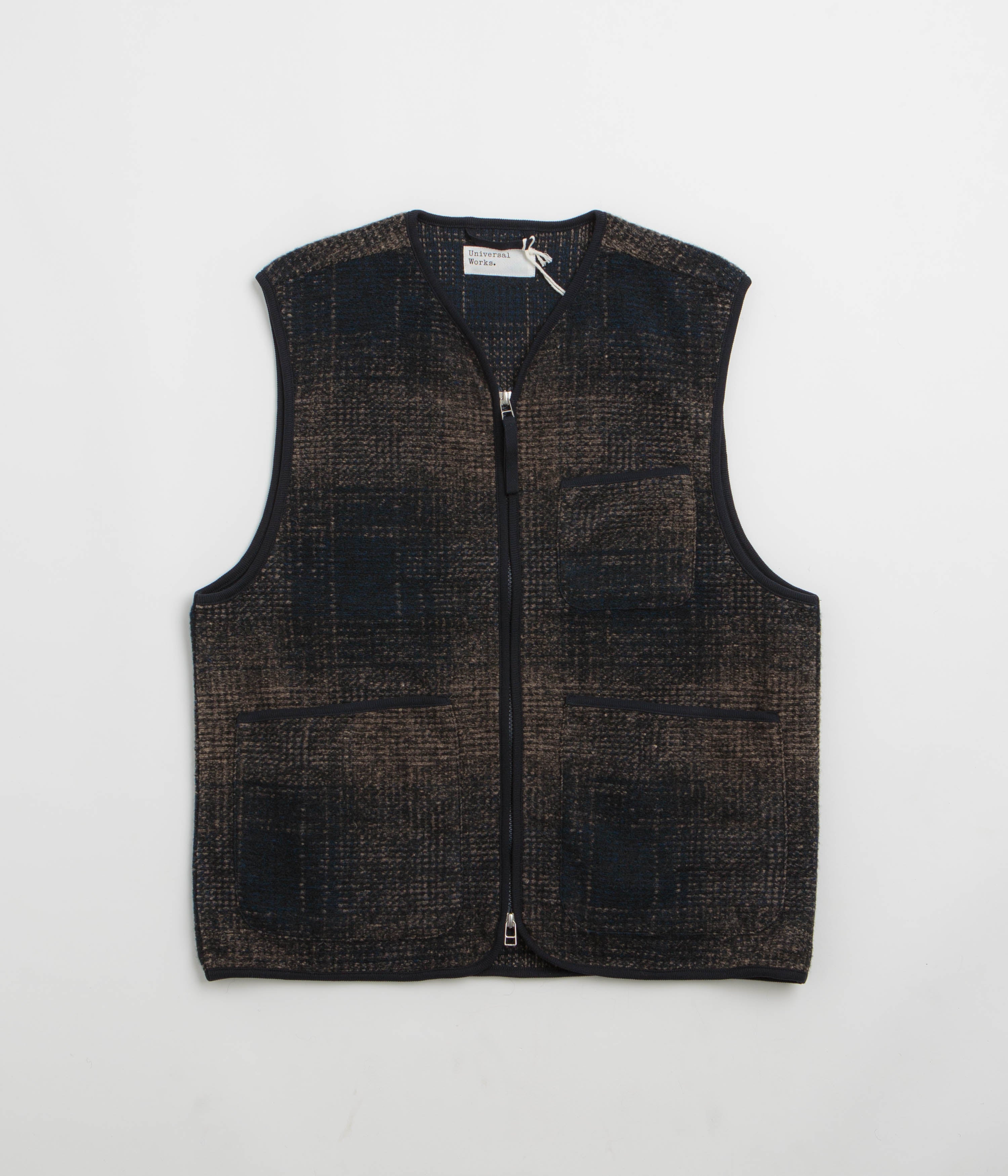 Universal Works Zip Gilet in Navy