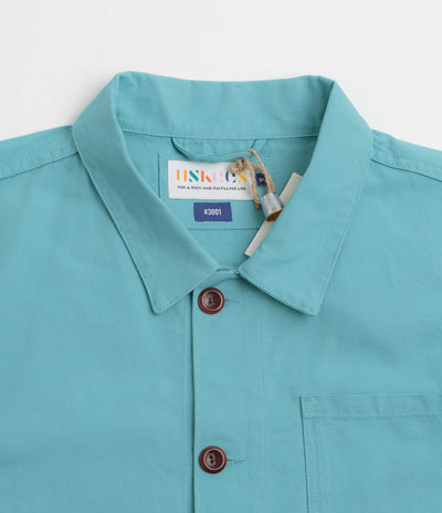 Uskees 3001 Buttoned Overshirt in Aqua