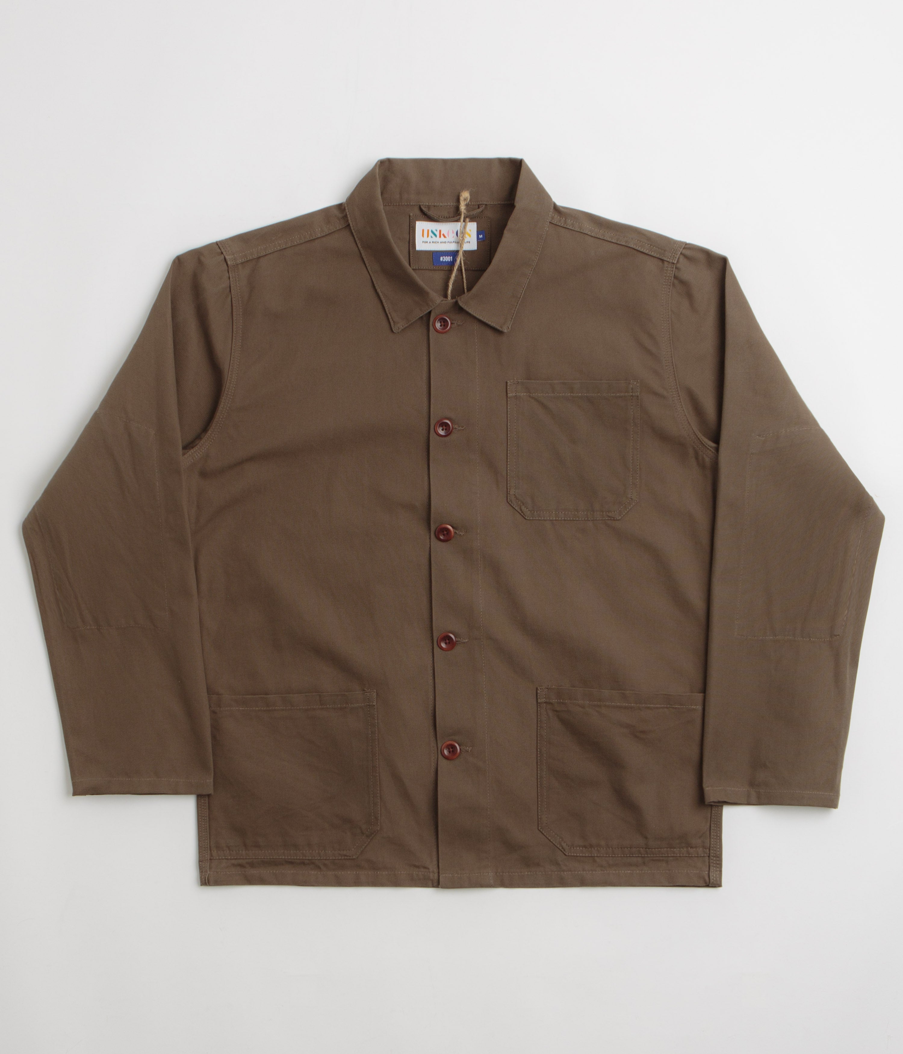 Uskees 3001 Buttoned Overshirt in Dark Taupe