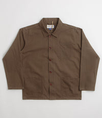 Uskees 3001 Buttoned Overshirt in Dark Taupe