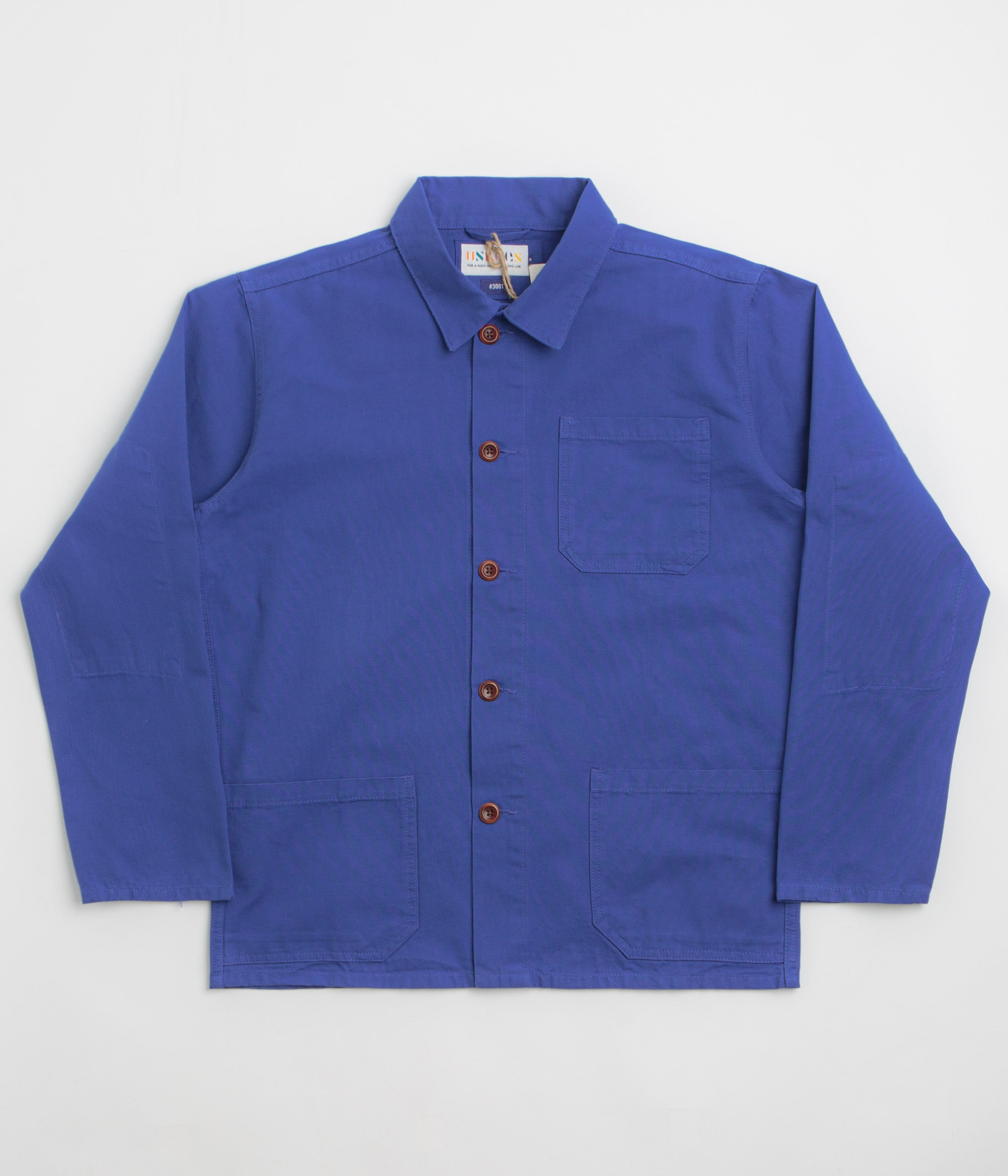 Uskees 3001 Buttoned Overshirt in Ultra Blue
