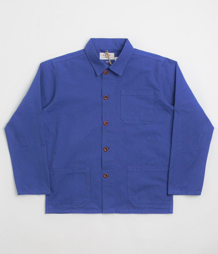 Uskees 3001 Buttoned Overshirt in Ultra Blue