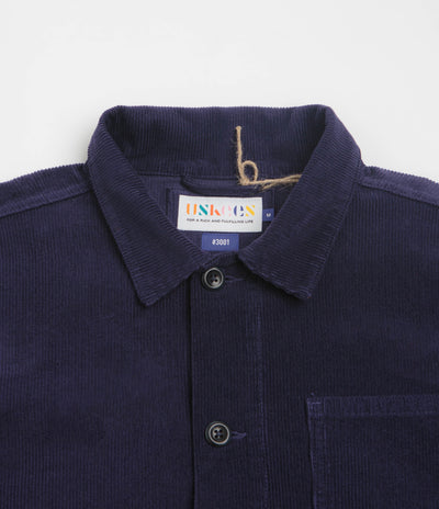 Uskees 3001 Cord Buttoned Overshirt - Deep Indigo