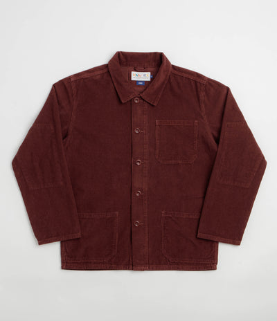 Uskees 3001 Cord Buttoned Overshirt - Deep Wine Berry