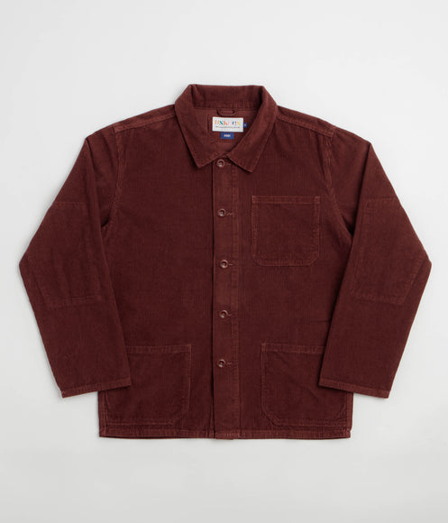 Uskees 3001 Cord Buttoned Overshirt - Deep Wine Berry
