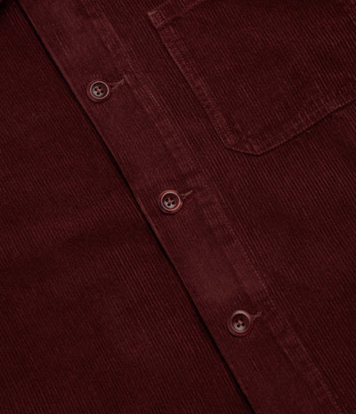 Uskees 3001 Cord Buttoned Overshirt - Deep Wine Berry