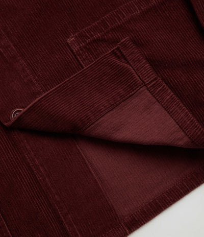 Uskees 3001 Cord Buttoned Overshirt - Deep Wine Berry