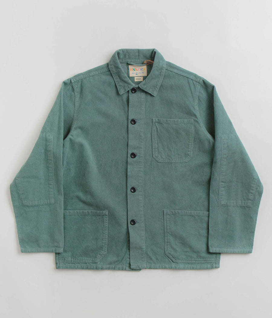 Uskees 3001 Cord Buttoned Overshirt - Eucalyptus