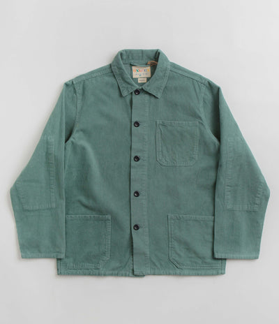 Uskees 3001 Cord Buttoned Overshirt in Eucalyptus