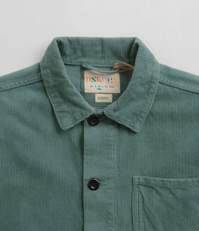 Uskees 3001 Cord Buttoned Overshirt in Eucalyptus