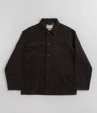 Uskees 3001 Cord Buttoned Overshirt in Faded Black