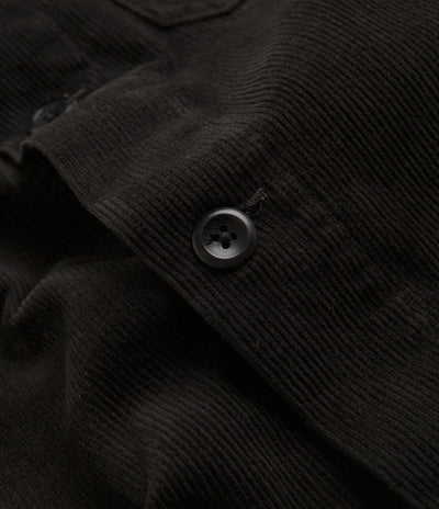 Uskees 3001 Cord Buttoned Overshirt in Faded Black