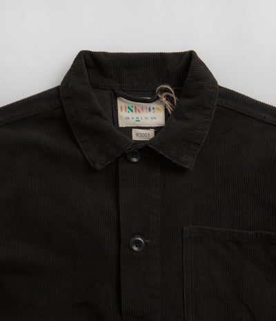 Uskees 3001 Cord Buttoned Overshirt in Faded Black