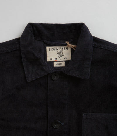 Uskees 3001 Cord Buttoned Overshirt in Midnight Blue