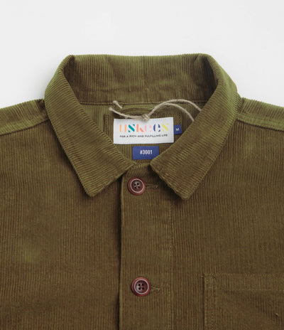 Uskees 3001 Cord Buttoned Overshirt - Woodland Green