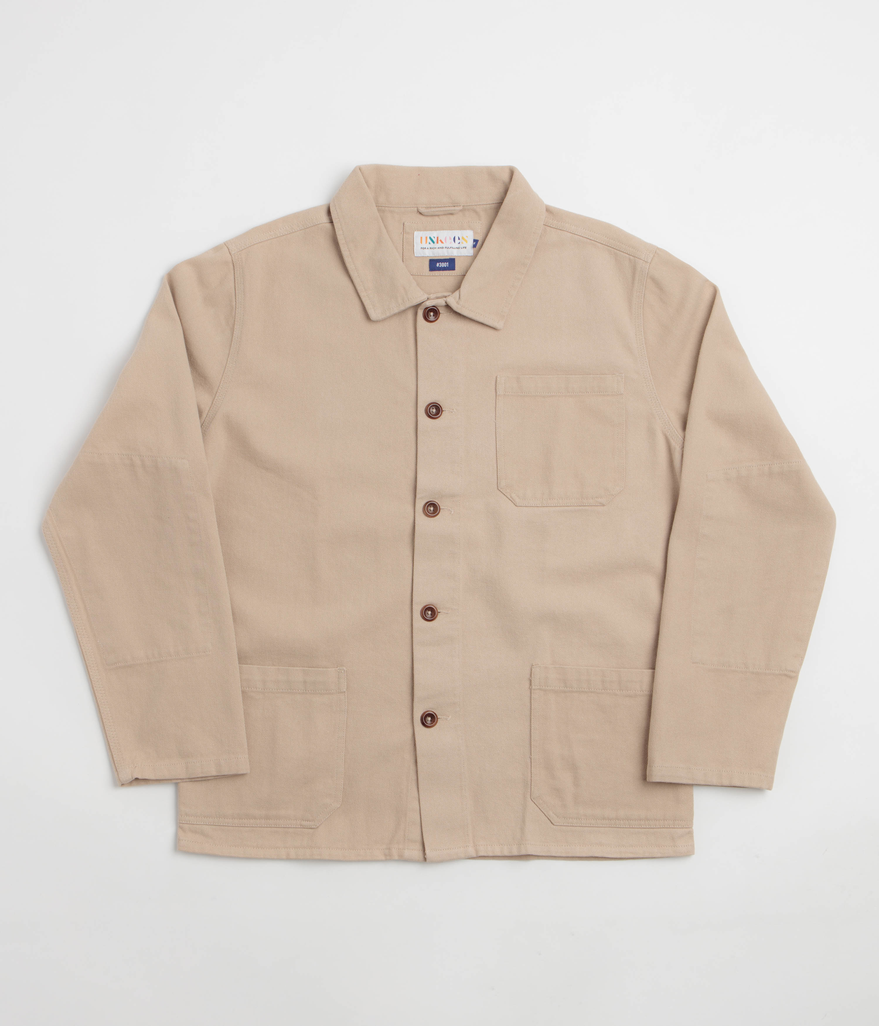 Uskees 3001 Drill Buttoned Overshirt - Oatmeal