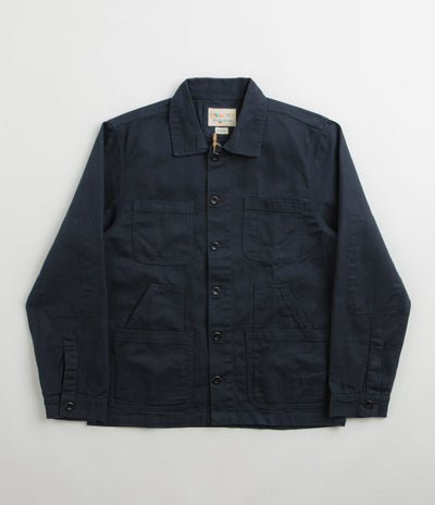 Uskees 3024 Layered Pockets Drill Overshirt in Blueberry