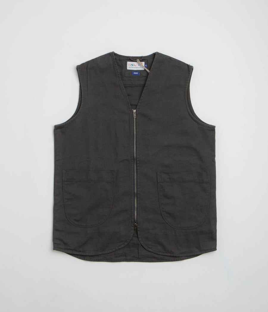Uskees 3036 Drill Zip-Up Vest in Charcoal
