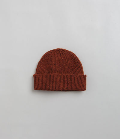 Uskees 4003 Speckled Donegal Wool Beanie in Burnt Orange