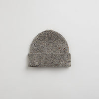 Uskees 4003 Speckled Donegal Wool Beanie in Silver Grey thumbnail