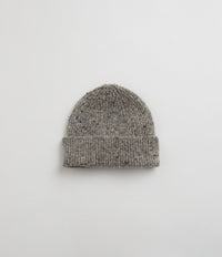 Uskees 4003 Speckled Donegal Wool Beanie in Silver Grey