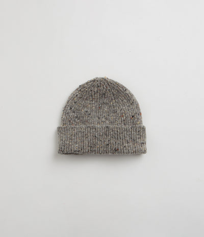 Uskees 4003 Speckled Donegal Wool Beanie in Silver Grey