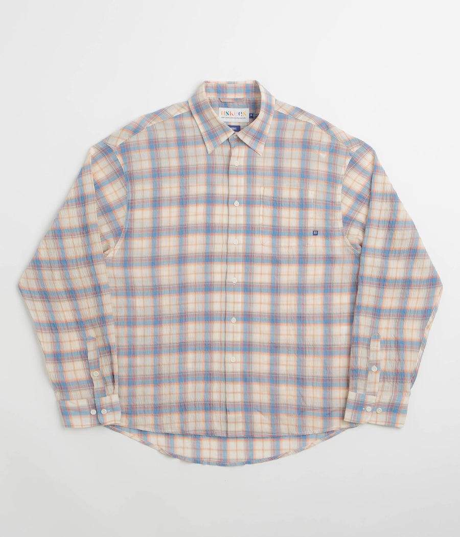 Uskees 6011 Timber Leah Seersucker Shirt - Blue Pebble Plaid