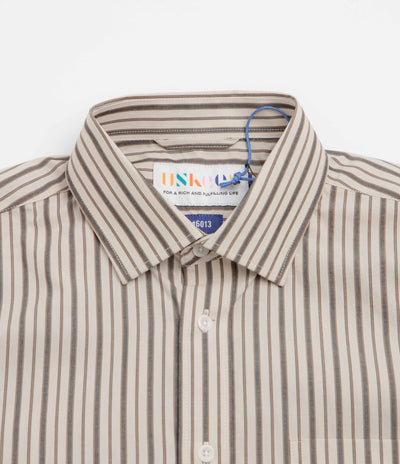Uskees 6013 Oxford Shirt - Cream / Glade Terrace Pinstripe