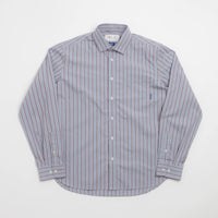 Uskees 6013 Oxford Shirt - Sky / Claret Terrace Pinstripe thumbnail
