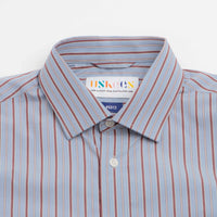 Uskees 6013 Oxford Shirt - Sky / Claret Terrace Pinstripe thumbnail