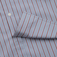 Uskees 6013 Oxford Shirt - Sky / Claret Terrace Pinstripe thumbnail