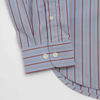 Uskees 6013 Oxford Shirt - Sky / Claret Terrace Pinstripe thumbnail