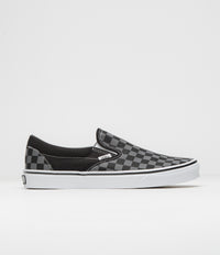 Vans Classic Slip-On Shoes in Black and Pewter Checkerboard