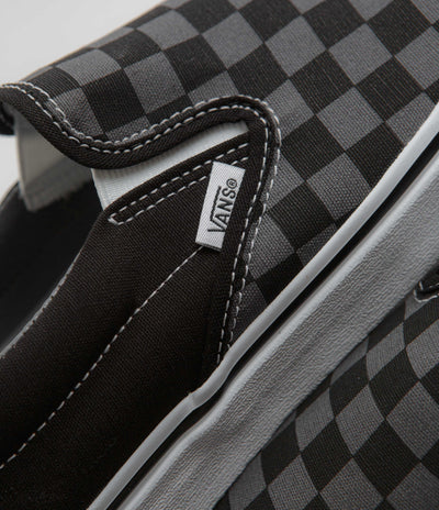 Vans Classic Slip-On Shoes in Black and Pewter Checkerboard