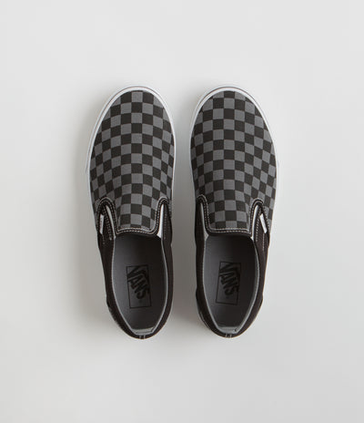 Vans Classic Slip-On Shoes in Black and Pewter Checkerboard
