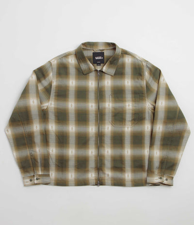 Vans Larkspur Zip Plaid Flannel Shirt - Mossy Olive
