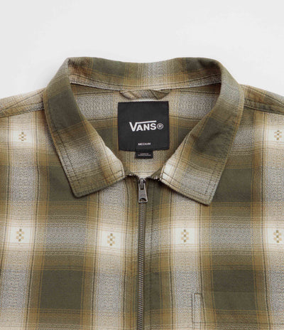 Vans Larkspur Zip Plaid Flannel Shirt - Mossy Olive