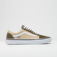 Vans Old Skool Shoes - Dark Olive / White thumbnail