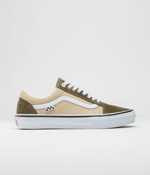 Vans Old Skool Shoes - Dark Olive / White