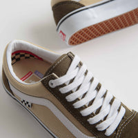 Vans Old Skool Shoes - Dark Olive / White thumbnail