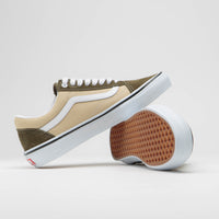 Vans Old Skool Shoes - Dark Olive / White thumbnail