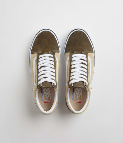 Vans Old Skool Shoes - Dark Olive / White