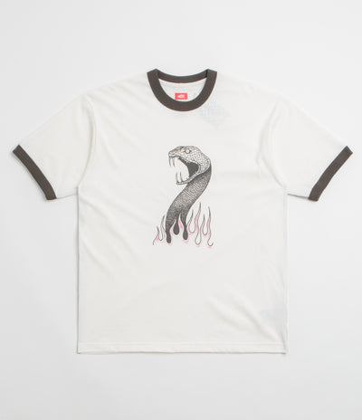 Vans Skate Mike G Snake Flame Ringer T-Shirt - Marshmallow