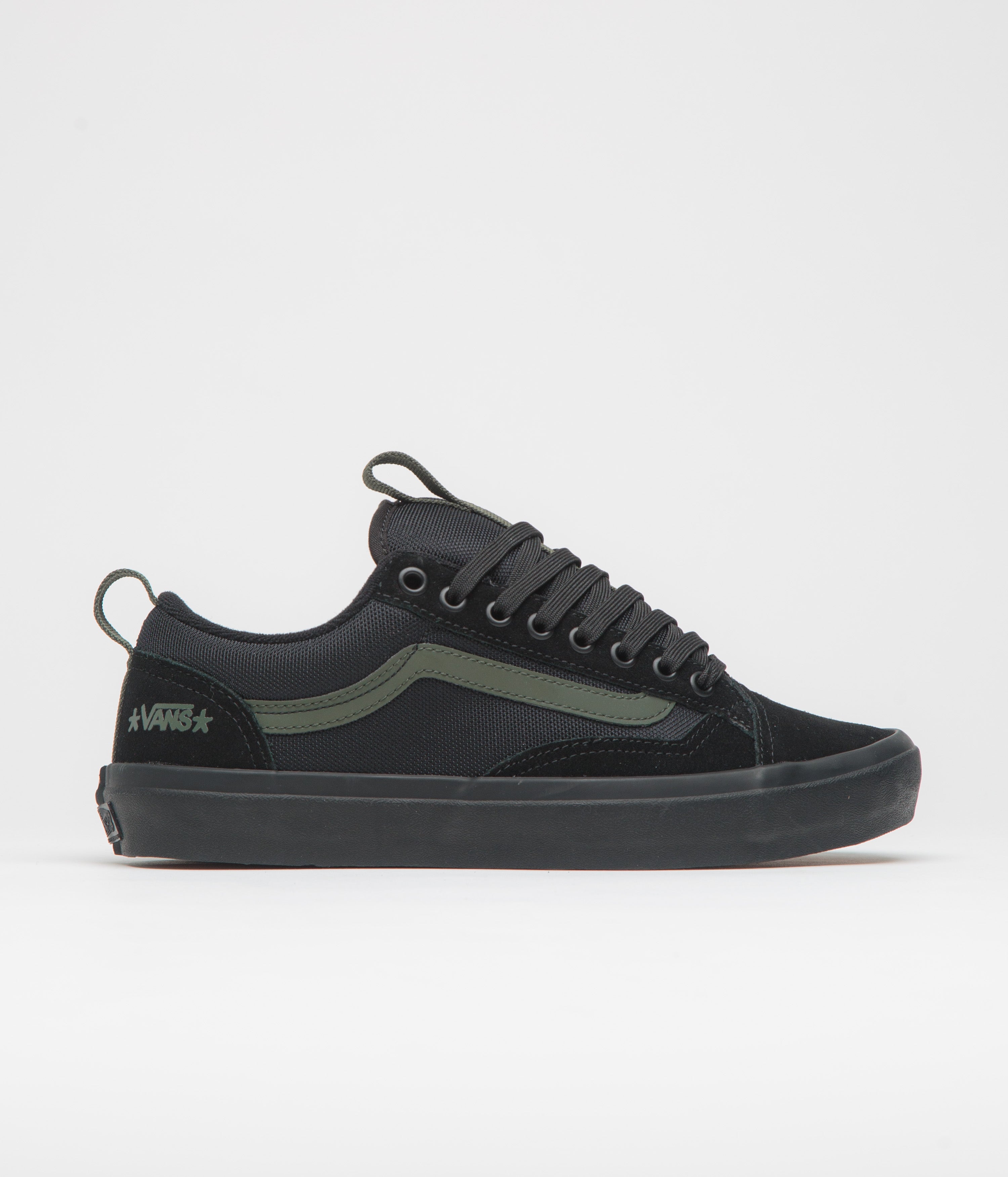 Vans Skate Old Skool 36+ Shoes in (Atiba) Black and Dark Green